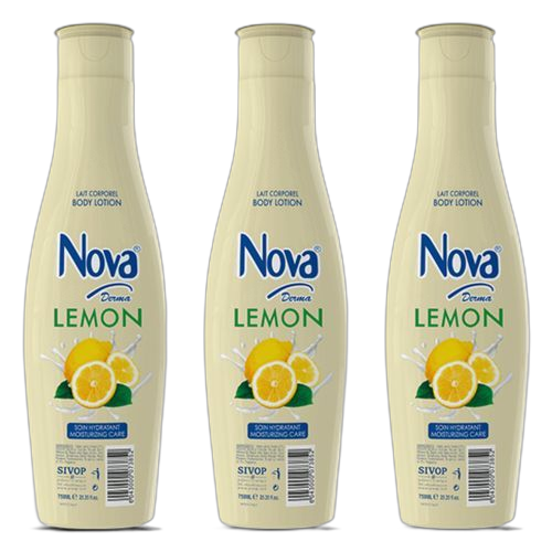 Nova lot de 3 nova lait de corps derma 750 ml aloé véra