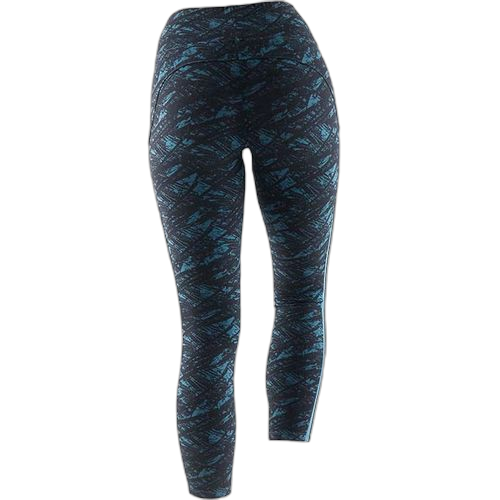 Nyamba legging 7/8 520 pilates gym douce femme noir imprimé turquoise