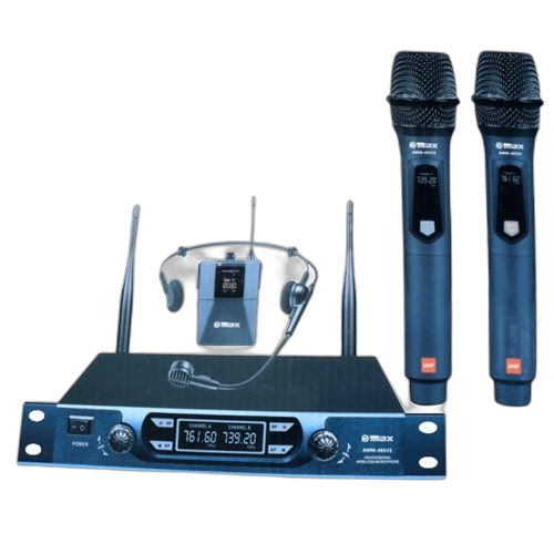 Omax système de microphone sans fil awm 495v3 vhf à deux canaux