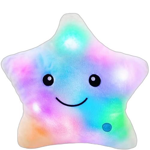 Oreiller en peluche en forme d'étoile scintillante mauve led veilleuse – Image 7