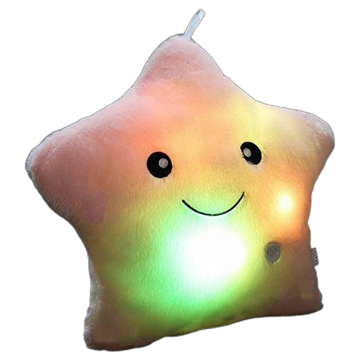 Oreiller en peluche en forme d'étoile scintillante mauve led veilleuse – Image 4