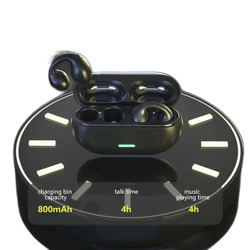 Oreillette bluetooth à conduction osseuse avec clip d'oreille sport