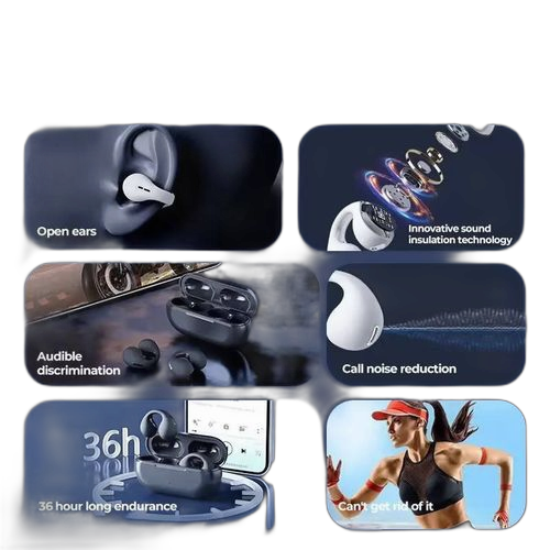 Oreillette bluetooth type de clip d’oreille noir – Image 4