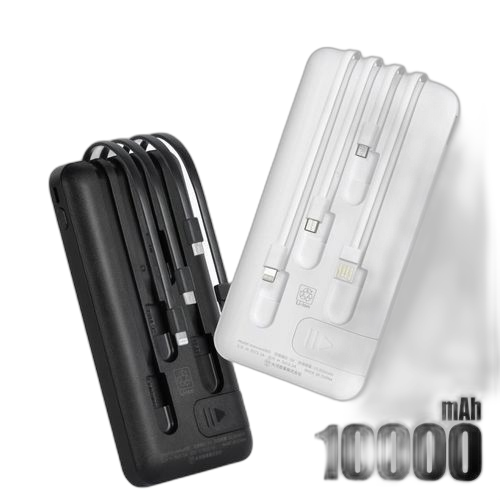 Original power bank portable 4 câbles intégrés 10000mah