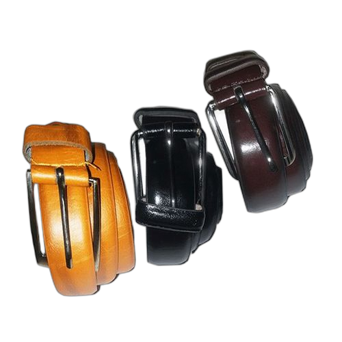 Pack 3 x ceintures en simili cuir marron/noir