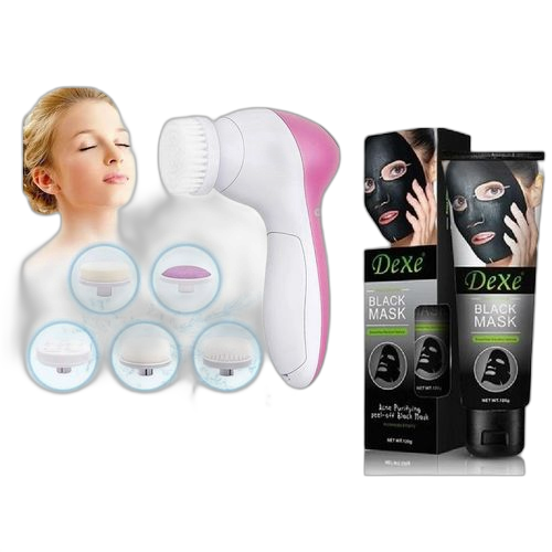 Pack brosse pour visage 5in1 + masque facial peel off black 120 gr
