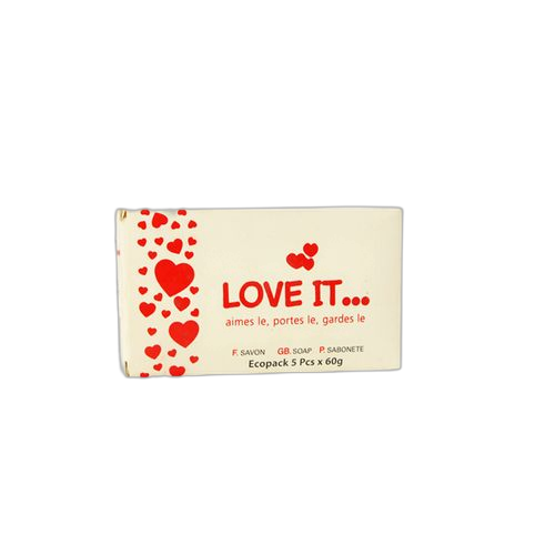 Pack de 5 savons love it rouge