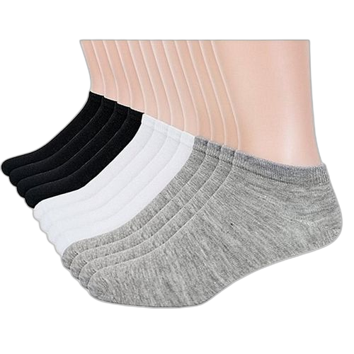 Pack de 6 paires de chaussettes homme coton 2 noires, 2 blanches, 2 grises