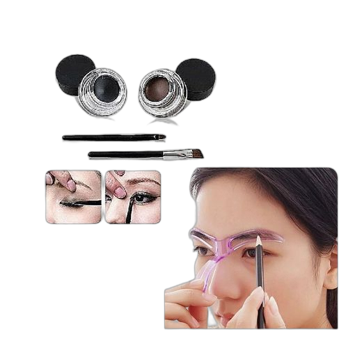 Pack poçoir sourcils + gel eyeliner noir et brun 2 en 1