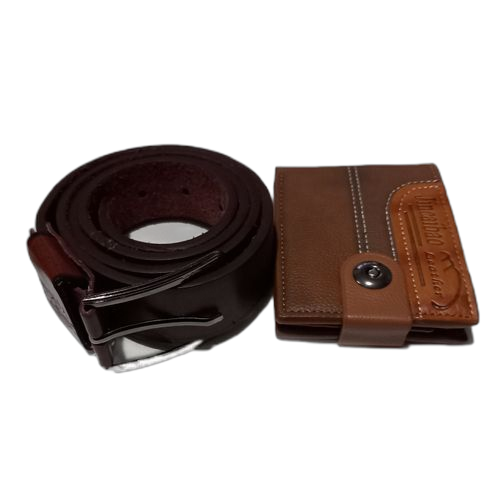 Pack portefeuille marron+ ceinture marron