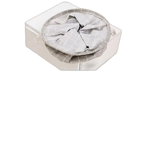 Panier à linge sale en coton et lin, pliable, rond et étanche – Image 4