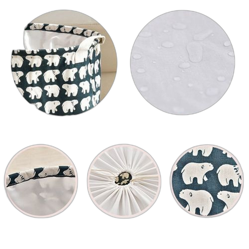 Panier à linge sale en coton et lin, pliable, rond et étanche – Image 21