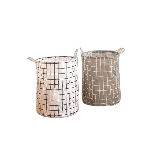 Panier à linge sale en coton et lin, pliable, rond et étanche – Image 15