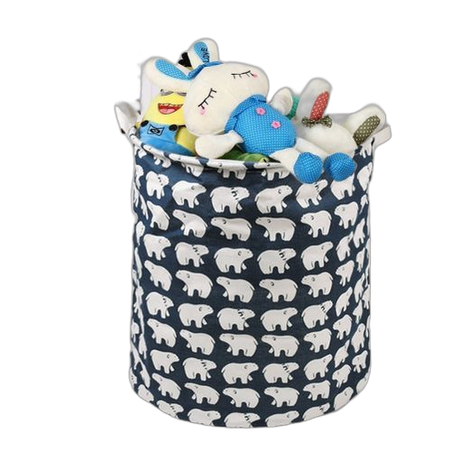 Panier à linge sale en coton et lin, pliable, rond et étanche – Image 24