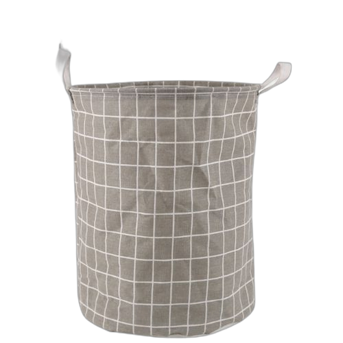 Panier à linge sale en coton et lin, pliable, rond et étanche – Image 6