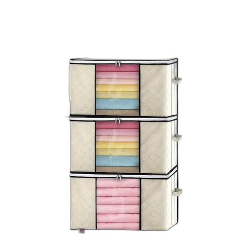 Paquet de 3 sacs de rangement pliables avec fermeture éclair et fenêtre transparente