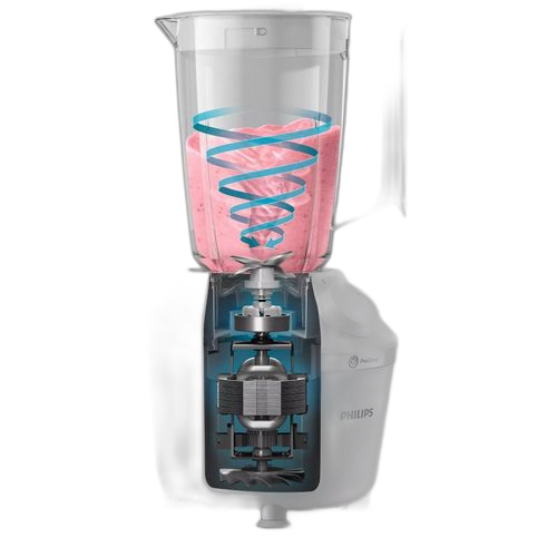 Philips blender + moulin a epices 1,9 litre, 1 réglage de vitesse + impulsion bocal en plastique 450 w