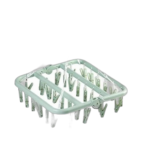 Pinces à linge pliables 32 clips vert