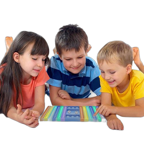 Pop it jeu d'echec en silicone arc en ciel pour enfant et parent