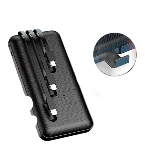 Power bank folder portable 3câbles intégrés 10000mah