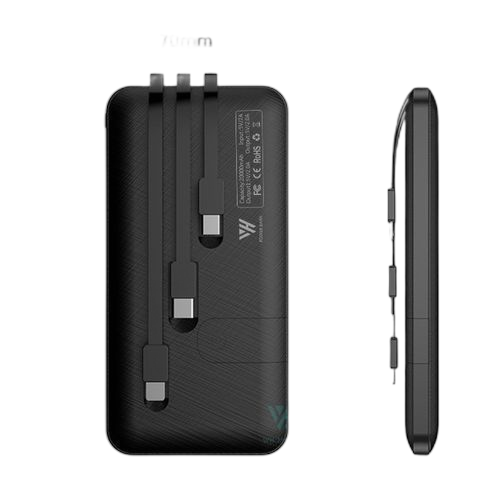 Power bank folder portable 4 câbles intégrés 10000mah