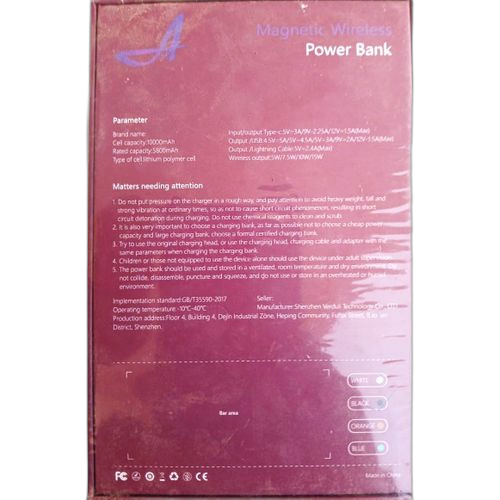 Power bankblanc magnetique wireless pour iphone 8 a 15pro max et autres