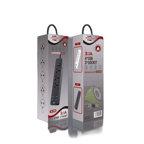 Power multiprise one sam power socket os t08 noir 3 prises 4 socket