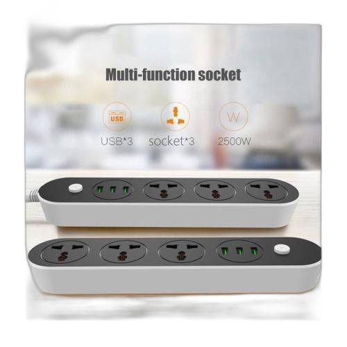 Power multiprise power socket no t56 2500w 3 sockets