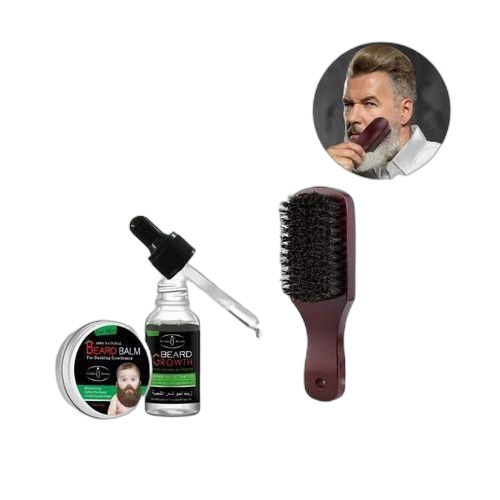 Promo pack de 3( aïchun crème huile pousse barbe rapide + mini brosse)