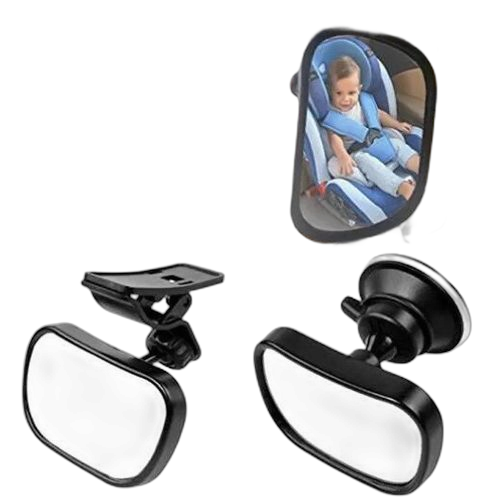 Rétroviseur de surveillance réglable avec ventouse et clip miroir de voiture pour bébé noir