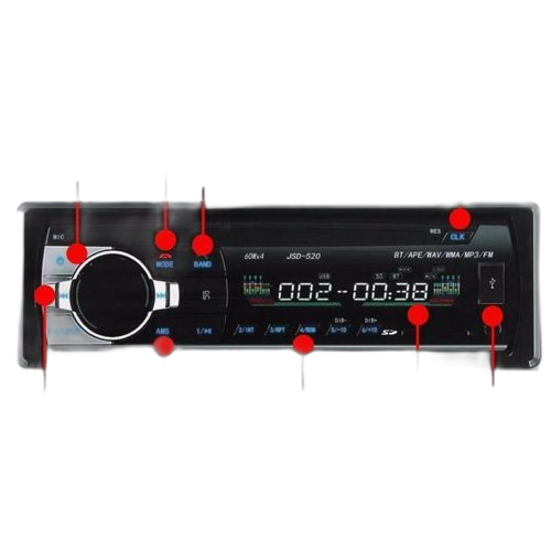 Radio auto1din 12v avec interfaces bluetooth lecteurusb sd radio fm aux