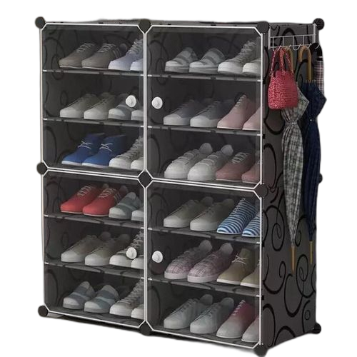 Rangement de chaussures plastique cube 4 cubes divisés en 2