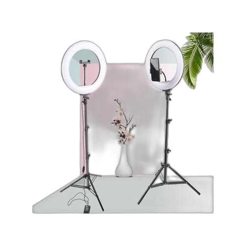 Ring light claire et puissant avec support téléphone et trépied 10 pour vidéo live selfie