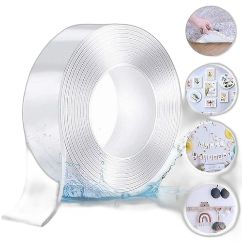 Ruban adhésif transparent double face réutilisable 3m
