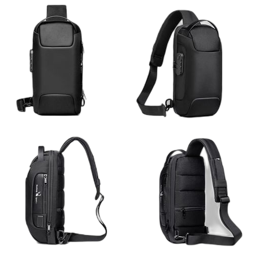 Sac à bandoulière étanche pour hommes, sacoche multifonction accessoire de court voyage avec antivol, bagage poitrine