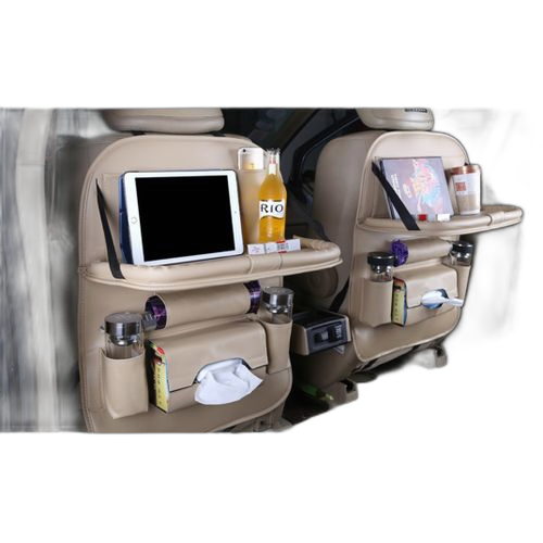 Sac de rangement de voiture multifonctionnel en cuir beige