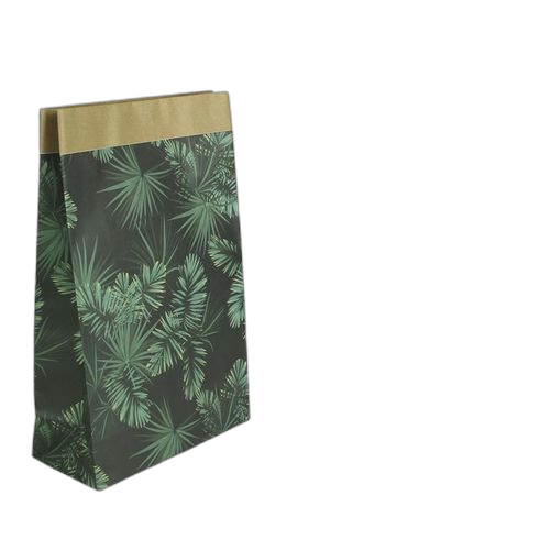 Sac en papier natural way of life vert / beige