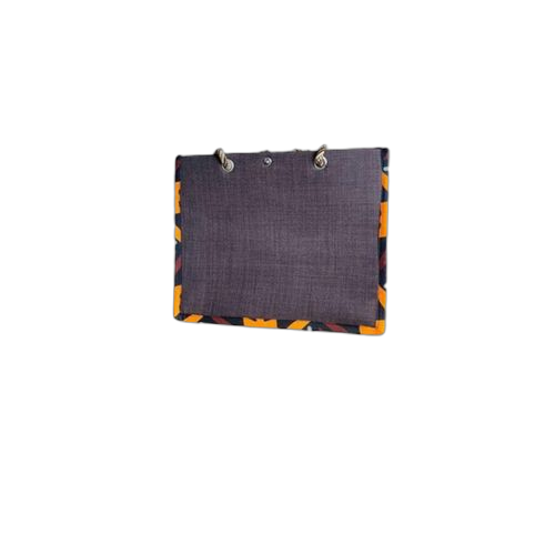 Sac fourre tout en raphia gris et bordé de wax