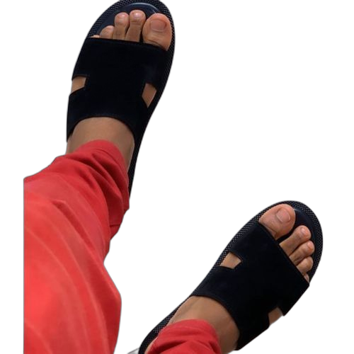 Sandale acomo en noir daim semi h