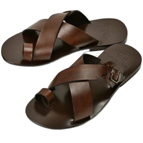 Sandale homme marron bouclé (fabrication locale)
