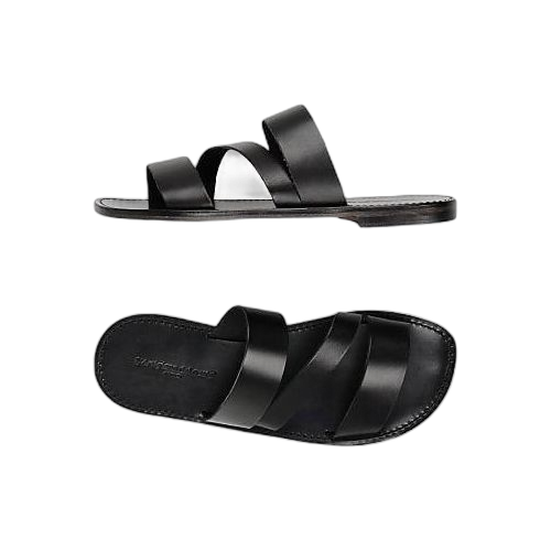 Sandale noire en bandes (fabrication locale)