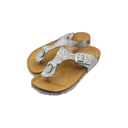 Sandale orthopédique entre doigt en paillette argent pour femme (fabrication locale)