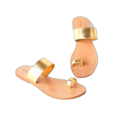 Sandale pour femme simili cuir doré(fabrication locale)