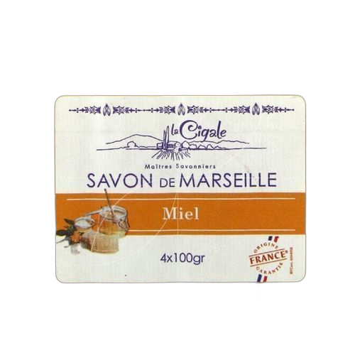 Savon de marseille au miel 4×100g(pack)