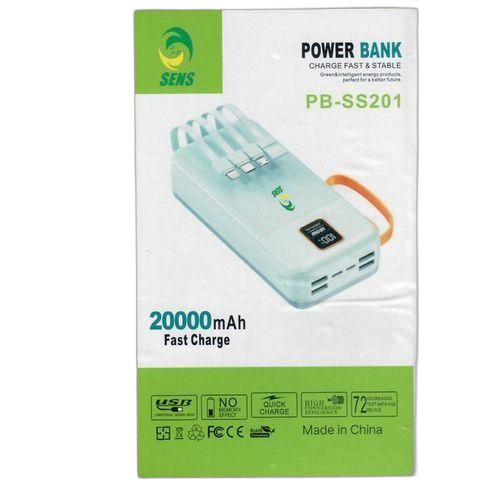 Sens power bank rechargeable avec 4 câbles (4 en 1) 20000 mah
