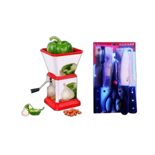 Set de couteaux 5 pièces + mini hachoir manuel