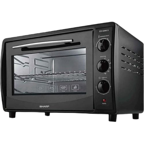 Sharp four électrique double vitrage 42l 1800w avec rôtissoire et convection, eo 42nk 3, noir
