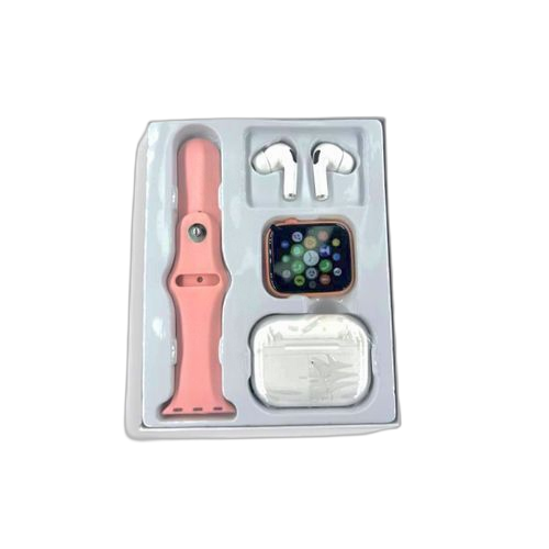 Smart watch dm02 + écouteurs bluetooth sans fil +bracelet rose
