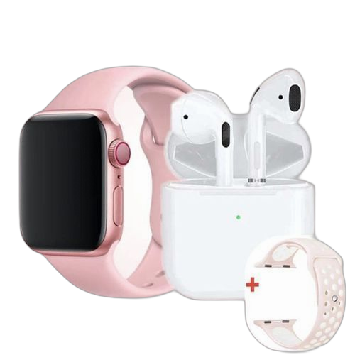 Smart watch w26 pro max + écouteurs bluetooth sans fil +2 bracelets rose