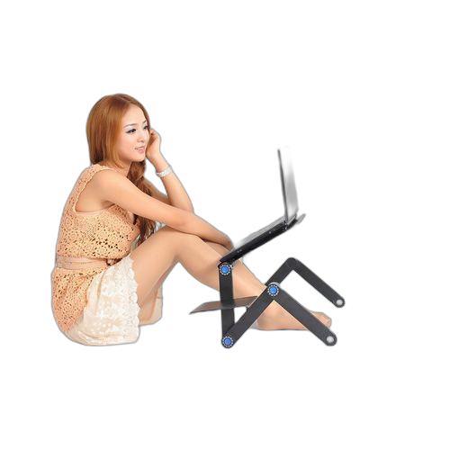 Support pour ordinateur pliable lapdesk ergonomic aluminum rose